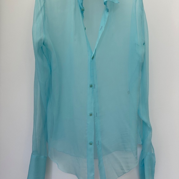 Sheer silk button down shirt - Picture 3 of 3